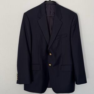 Lauren Ralph Lauren Men's Suit‎ Jacket 100% Wool Size 49R Navy Blue Sport Coat